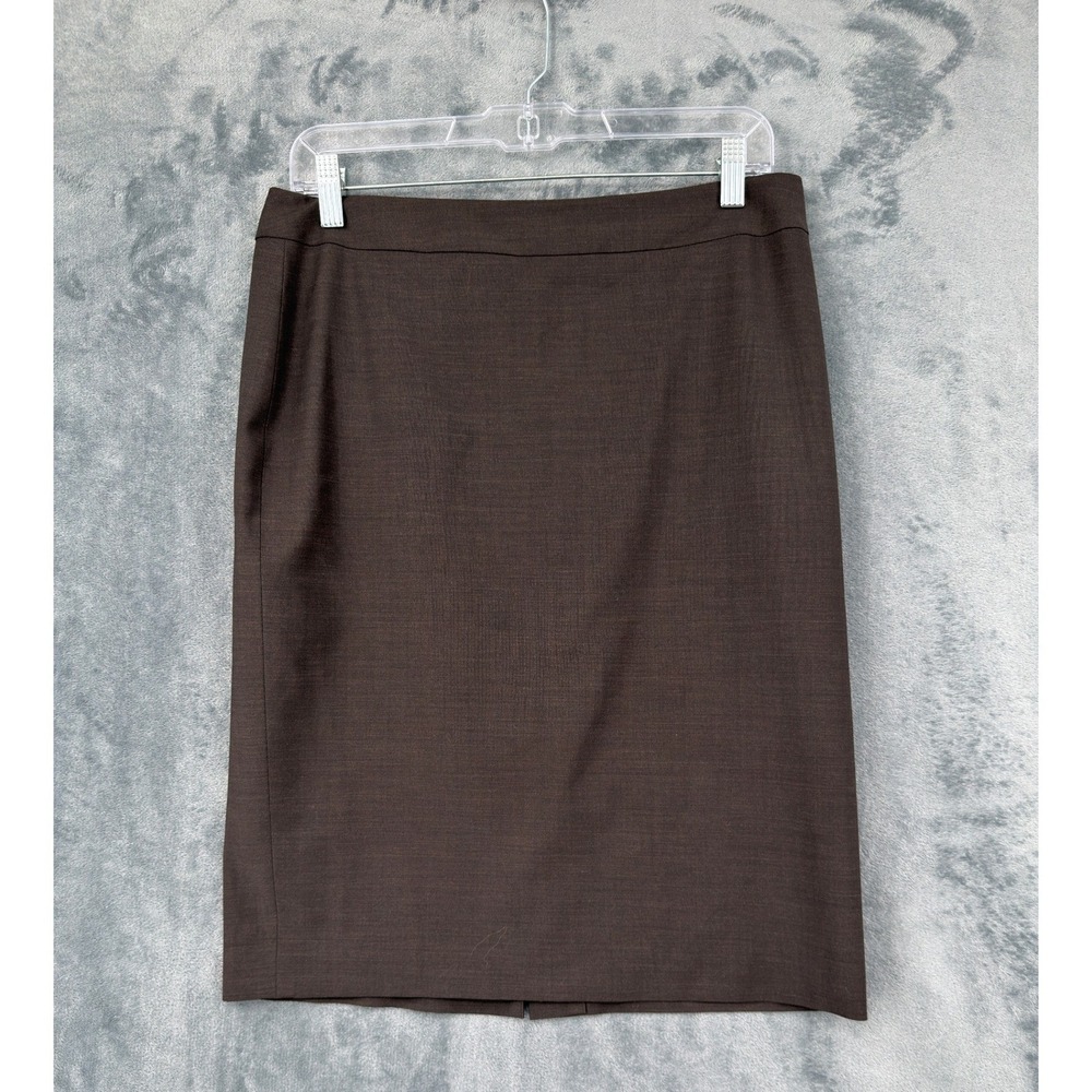 Ann Taylor Skirt Womens Size 8 Wool Blend Pencil Straight Quiet Luxury Brown